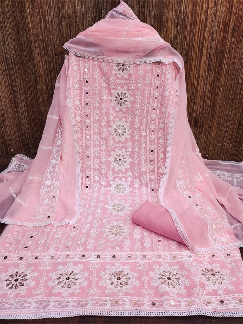 Panzora Floral Embroidered Unstitched Dress Material