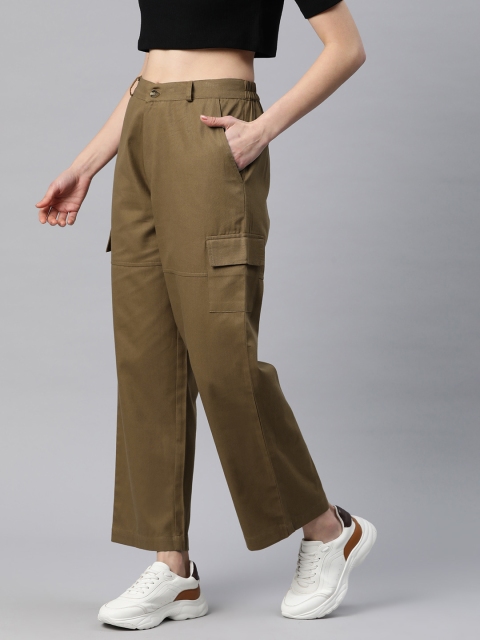 Popnetic Flat-Front High-Rise Pure Cotton Cargos - Image 2