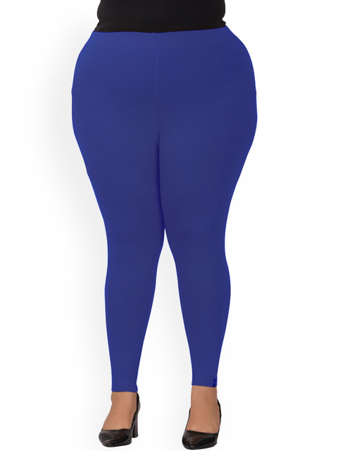 indian flower Plus Size Mid-Rise Ankle Length Leggings