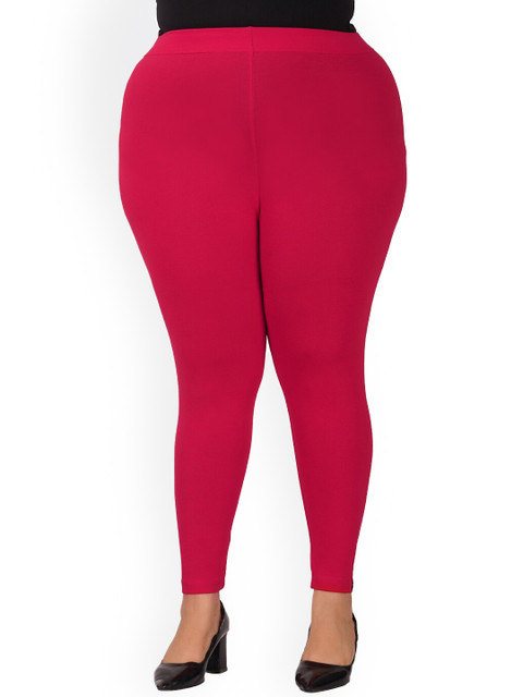 indian flower Plus Size Mid-Rise Ankle Length Leggings