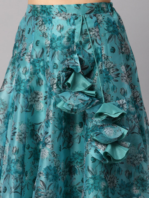 NEUDIS Floral Printed Flared Maxi Skirt - Image 6