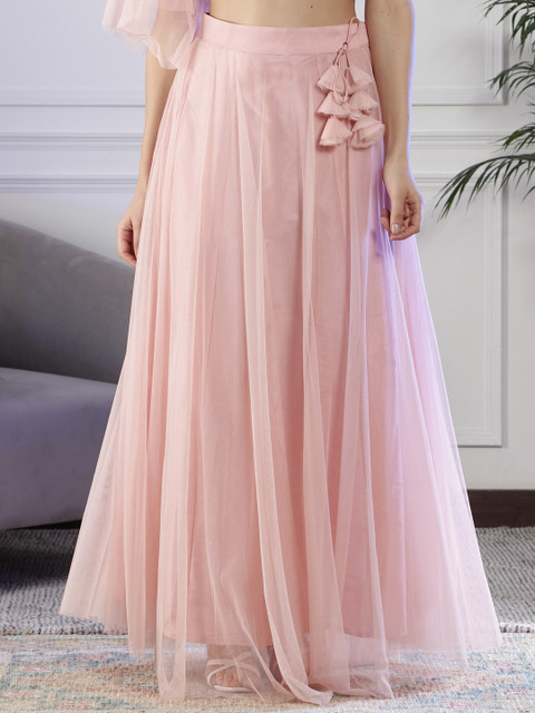 NEUDIS Flared Soft Net Maxi Lehenga Skirt