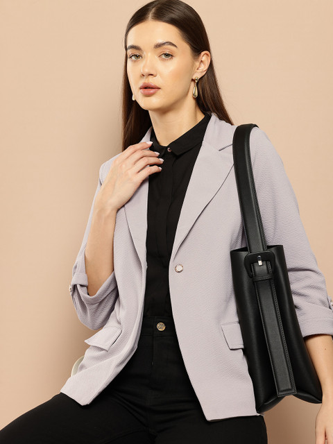 Chemistry Single-Breasted Roll-Up Sleeve Blazer