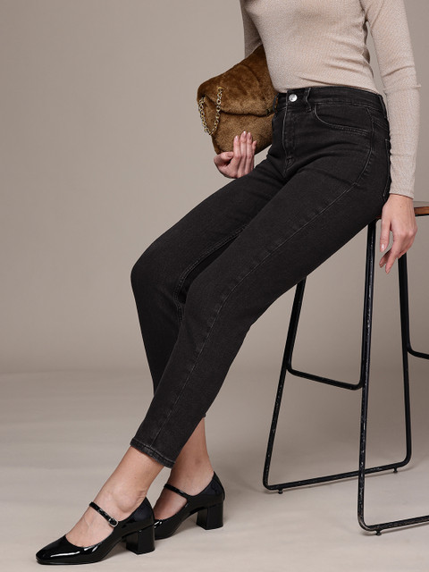 MANGO Women High-Rise New Mom Fit Light Fade Stretchable Jeans