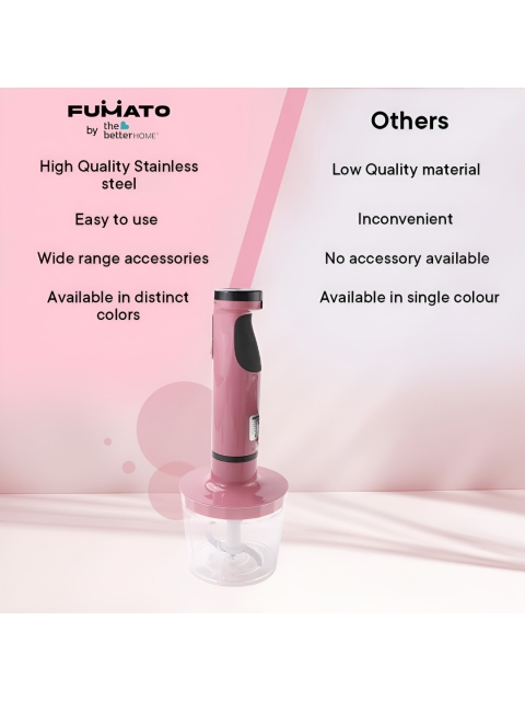 The Better Home FUMATO Pink & Black 4 In 1 Portable Electric Hand Blender - Image 5