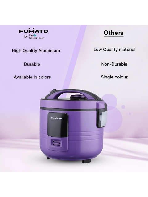 The Better Home Purple & Black Aluminium Electric Rice Cooker 1.5L - Image 4