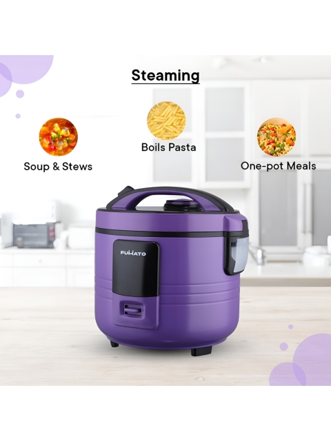 The Better Home Purple & Black Aluminium Electric Rice Cooker 1.5L - Image 3