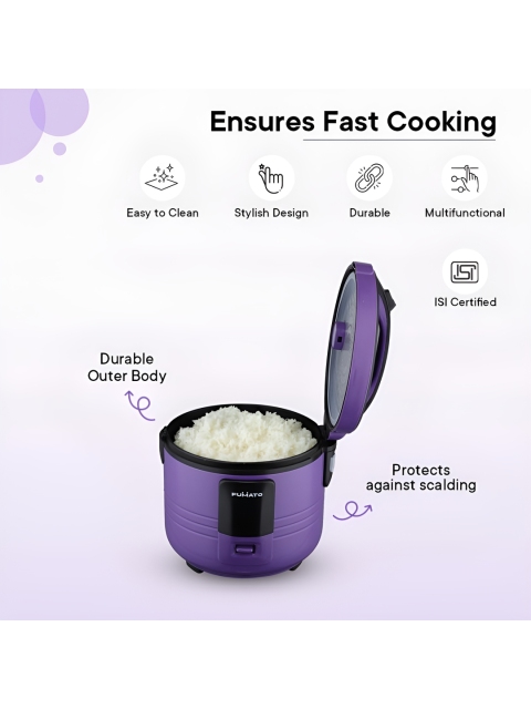 The Better Home Purple & Black Aluminium Electric Rice Cooker 1.5L - Image 5
