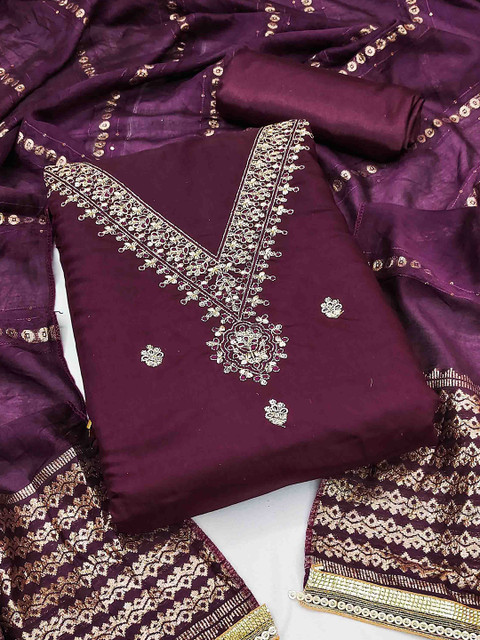 KALINI Embroidered Unstitched Dress Material