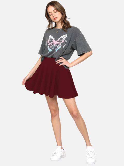 BAESD A-Line Skirt With Attached Mini Shorts