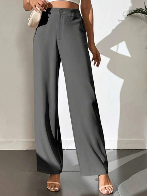 Next One Women Smart Loose Fit High-Rise Easy Wash Trousers
