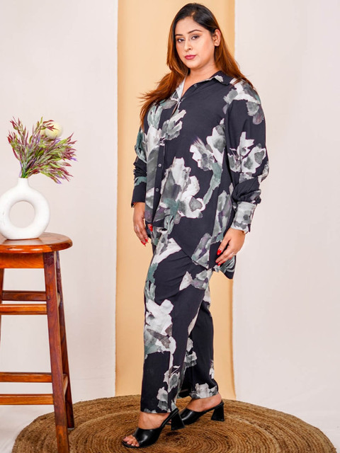 Vibes by Vibes by Deebaco Plus Size Printed Shirt With Trousers - Image 3