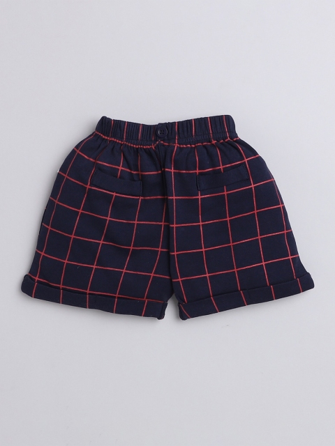 BUMZEE Boys Checked Pure Cotton Shirt & Shorts With Bow Suspender & Cap - Image 5