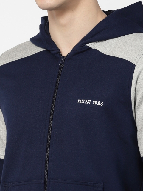 Kalt Colourblocked Hooded Fleece Front-Open Sweatshirt - Image 2