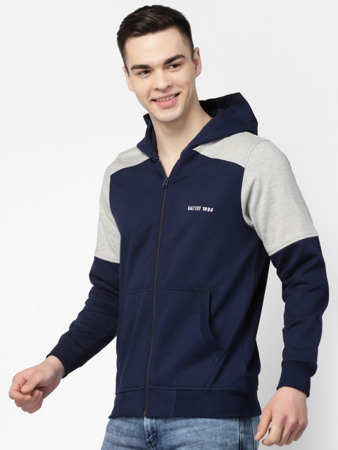 Kalt Colourblocked Hooded Fleece Front-Open Sweatshirt - Image 3