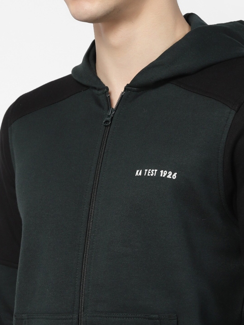 Kalt Colourblocked Hooded Fleece Front-Open Sweatshirt - Image 2