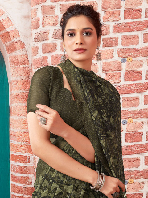 KALINI Geometric Printed Maheshwari Saree - Image 5