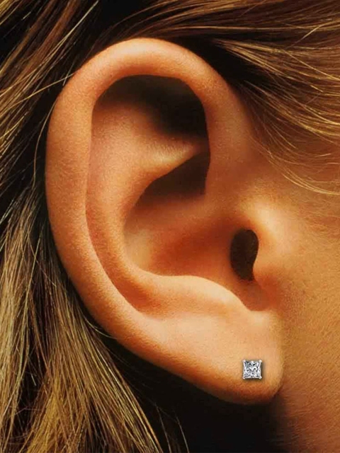 Abhooshan 925 Silver Square CZ Stud Earrings - Image 3