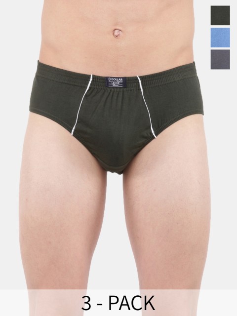 Dollar Lehar Super Combed Cotton Mens Brief -Pack of 3- Assorted