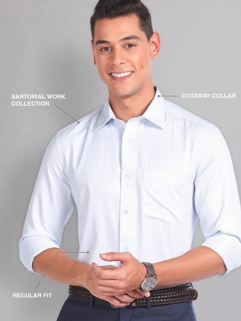 AD By Arvind Vertical Stripe Twill Formal Shirt - Image 7
