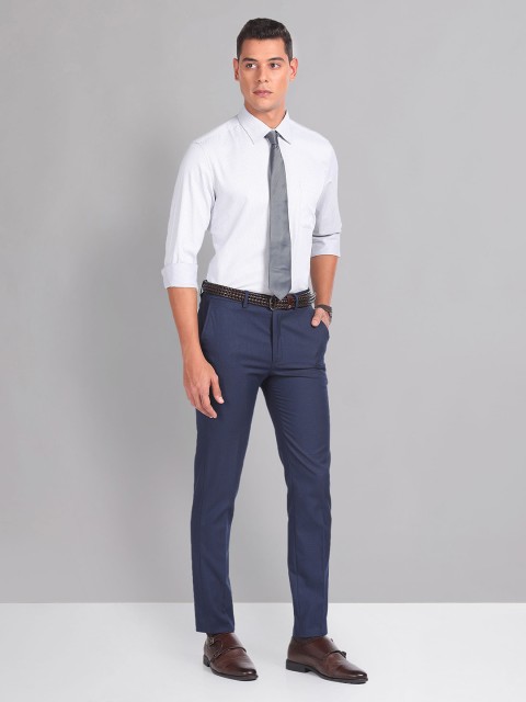 AD By Arvind Vertical Stripe Twill Formal Shirt - Image 5