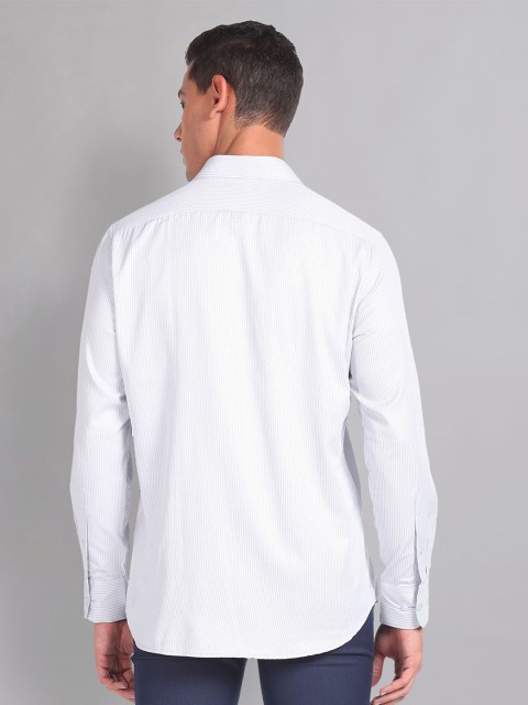 AD By Arvind Vertical Stripe Twill Formal Shirt - Image 4