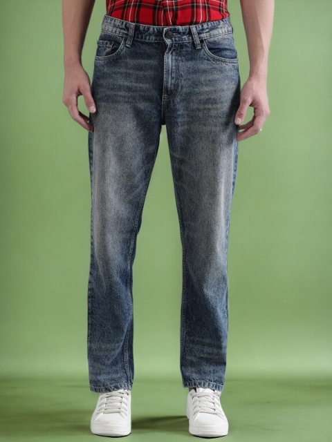 Bene Kleed Men Relaxed Fit Mid-Rise Medium Shade Heavy Fade Clean Look Cotton Jeans