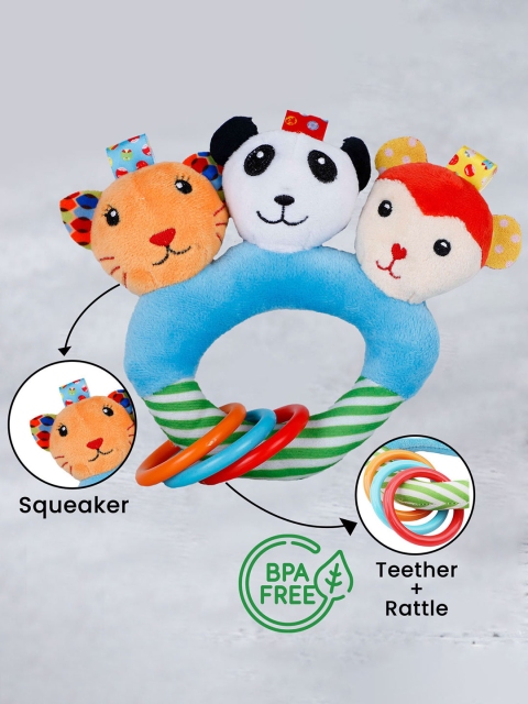 Baby Moo Forest Animals Squeaker Teething Ring Handheld Rattle Toy - Image 6