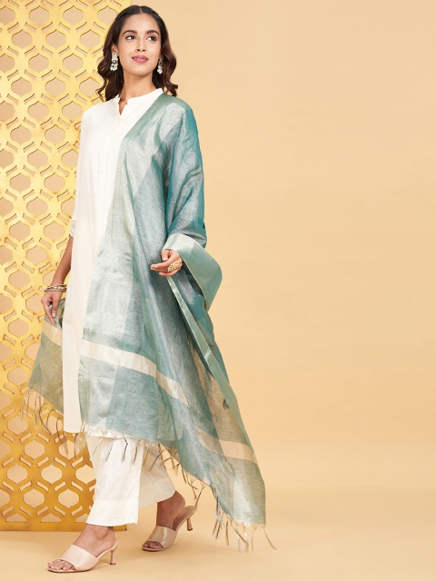 RANGMANCH BY PANTALOONS Tasselled Border Dupatta - Image 5