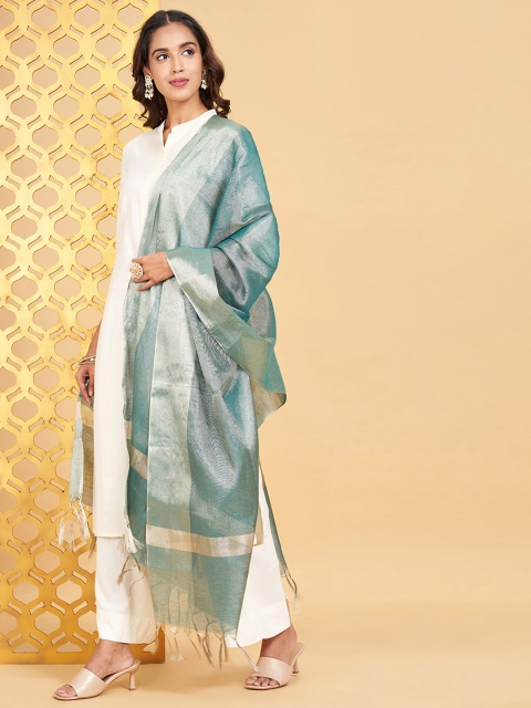 RANGMANCH BY PANTALOONS Tasselled Border Dupatta - Image 3