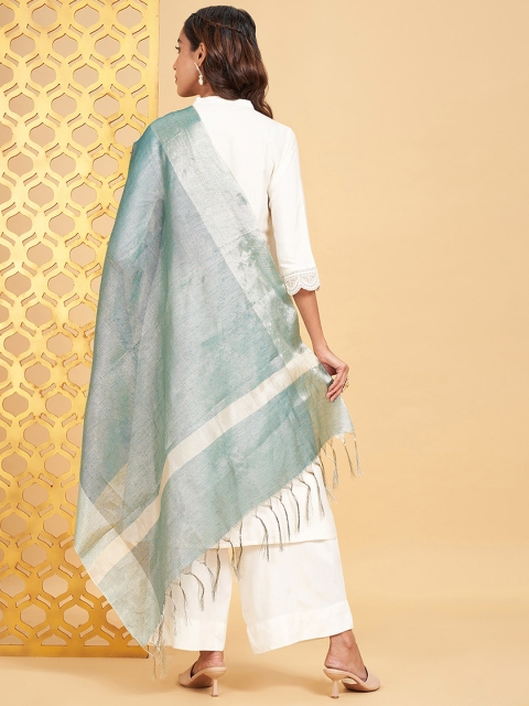 RANGMANCH BY PANTALOONS Tasselled Border Dupatta - Image 4