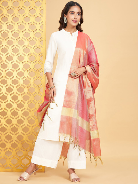 RANGMANCH BY PANTALOONS Tasselled Border Dupatta