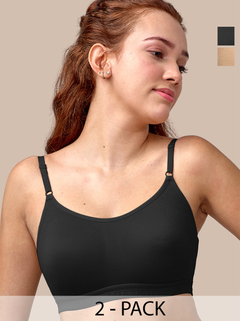 LUX VENUS Pack of 2 Full Coverage Cotton Workout Bra With All Day Comfort