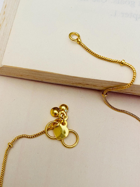 ABDESIGNS Gold-Plated Kundan Stone Studded Anklets - Image 5