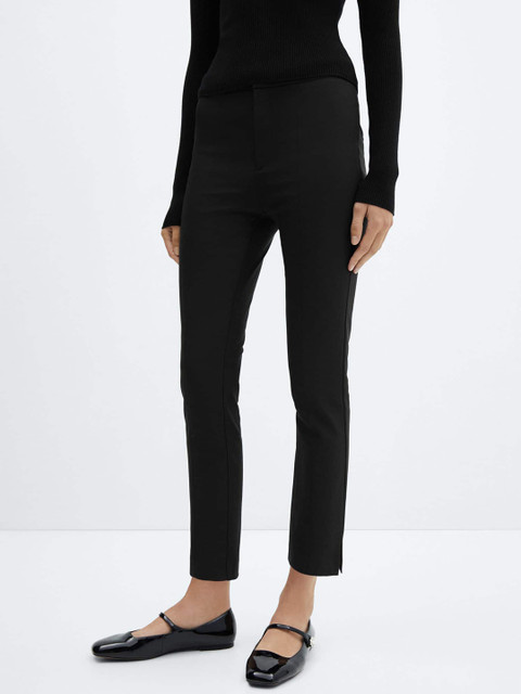 MANGO Women Crop Skinny Fit Trousers