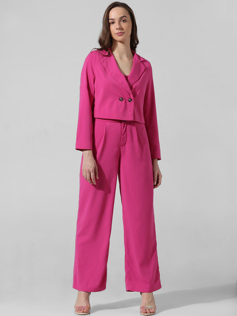 ONLY ONLLIA Notched Lapel Collar Double Breasted Tailored Fit Crop Casual Blazer - Image 6