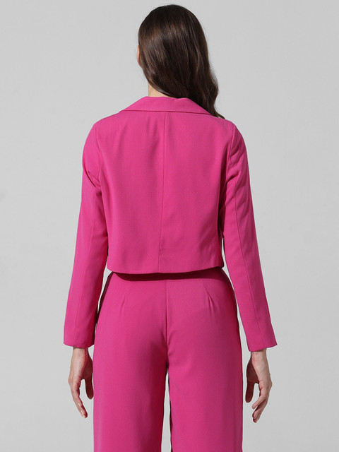 ONLY ONLLIA Notched Lapel Collar Double Breasted Tailored Fit Crop Casual Blazer - Image 5