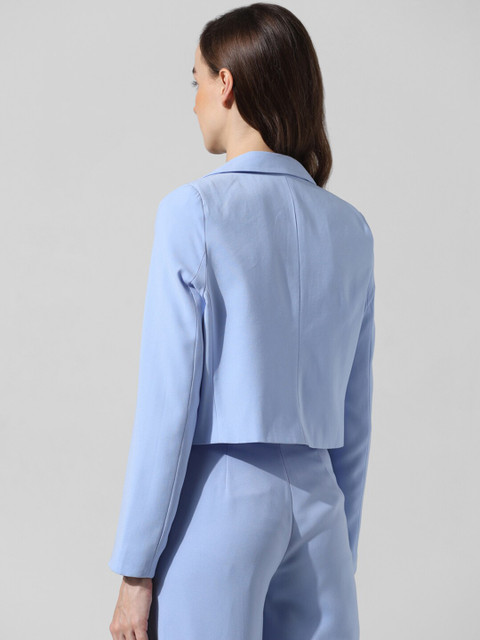 ONLY Notched Lapel Collar Double Breasted Tailored Fit Crop Casual Blazers - Image 5