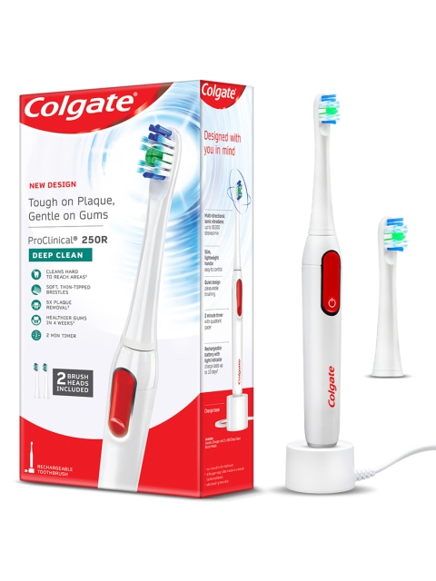Colgate Proclinical 250R Deep Clean Rechargeable Sonic Electric Toothbrush- White & Maroon - Image 2