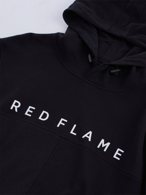Red Flame Men Printed Hooded Sweatshirt - Image 5