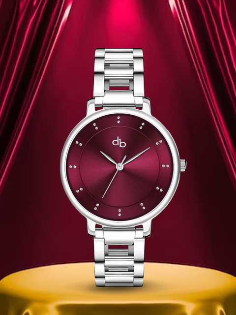 DressBerry Maroon Women Brass Dial & Bracelet Style Straps Analogue Watch DB-007-Maroon