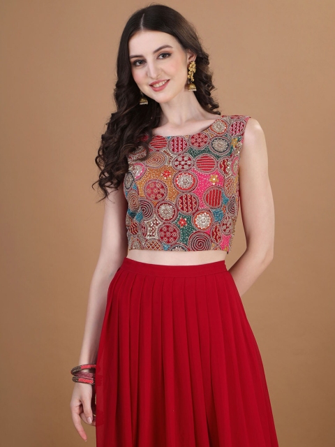 Kinjo Embroidered Thread Work Ready to Wear Lehenga & Blouse With Dupatta - Image 2