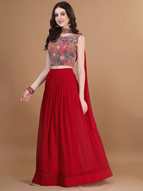 Kinjo Embroidered Thread Work Ready to Wear Lehenga & Blouse With Dupatta - Image 3