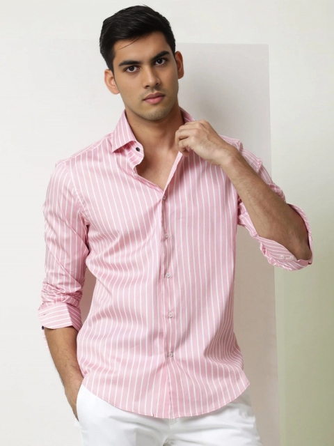 MISCHIEF MONKEY Classic Striped Cotton Casual Shirt
