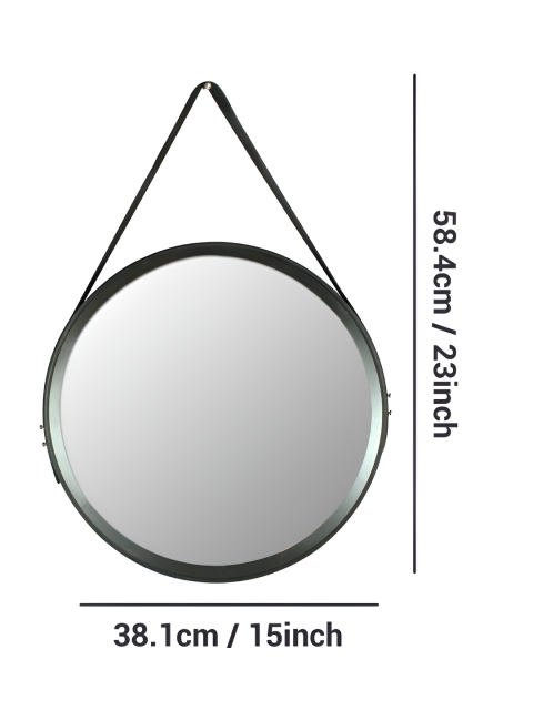 TIED RIBBONS Black Round Shaped Framed Wall Hanging Mirror - Image 7