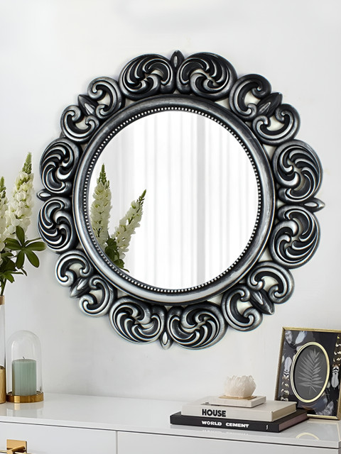 TIED RIBBONS Silver Toned Decorative Framed Wall Mirror - Image 2