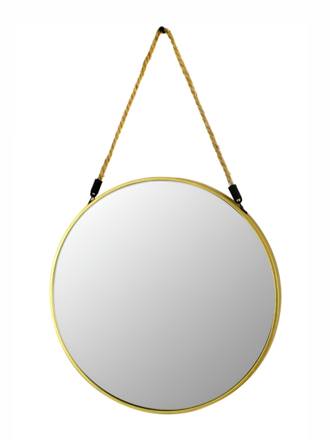 TIED RIBBONS Beige Round Shaped Framed Wall Hanging Mirror - Image 5