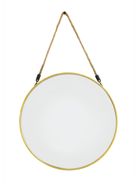 TIED RIBBONS Beige Round Shaped Framed Wall Hanging Mirror - Image 3