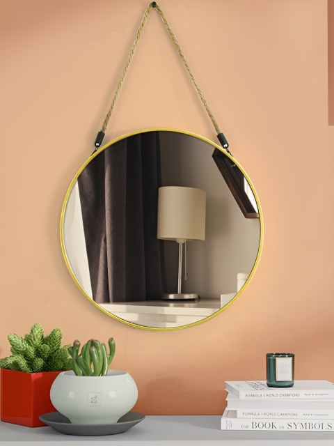 TIED RIBBONS Beige Round Shaped Framed Wall Hanging Mirror - Image 2