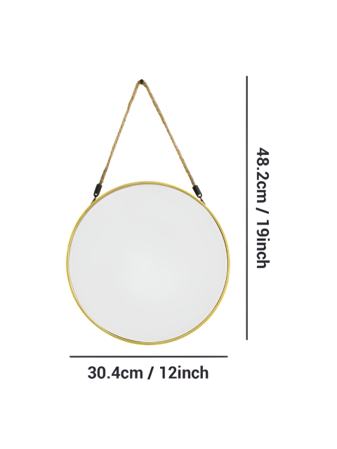 TIED RIBBONS Beige Round Shaped Framed Wall Hanging Mirror - Image 7